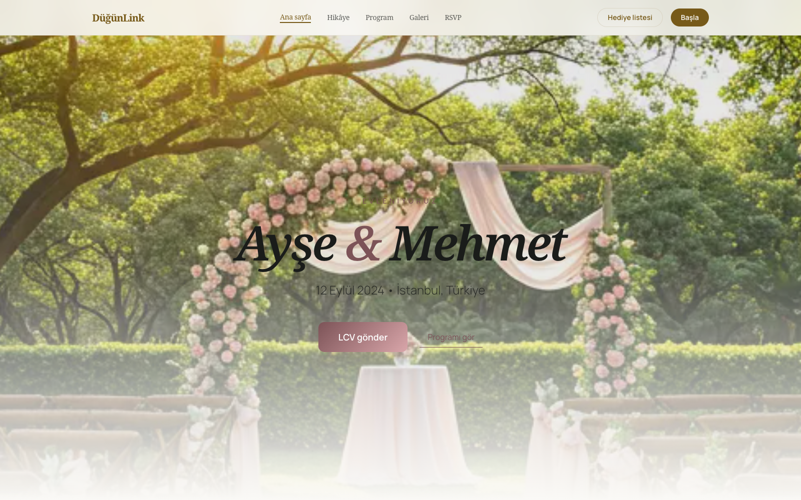 Tema 6 · Romantic Blush tema önizlemesi